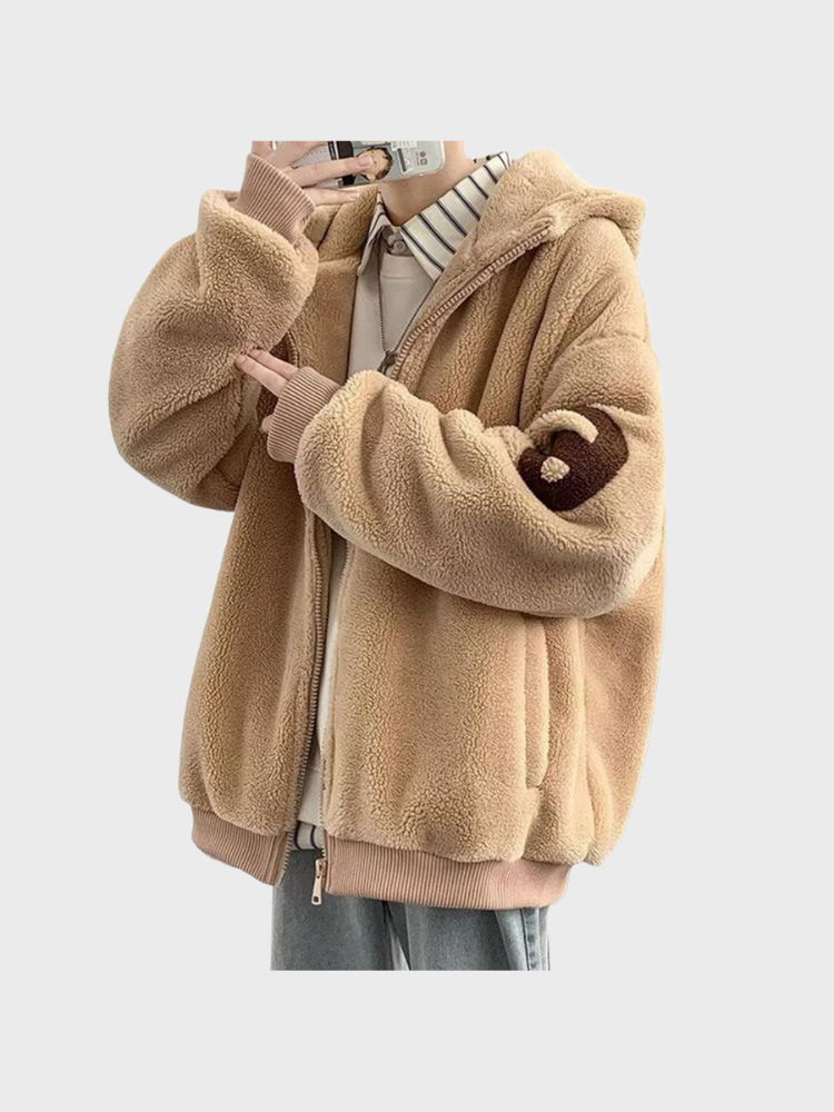 Oversized Fleece-Reißverschluss