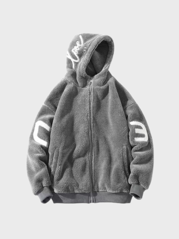 Oversized Fleece-Reißverschluss